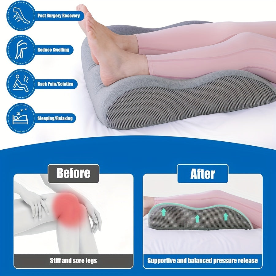 Ergonomic Leg Wedge Pillow for Post-Surgery & Injury Support, Breathable Design for & Improved Circulation, Removable Washable Cover, Mesh Fabric for Ventilation, Double Leg Elevation, Comfortable Rest &